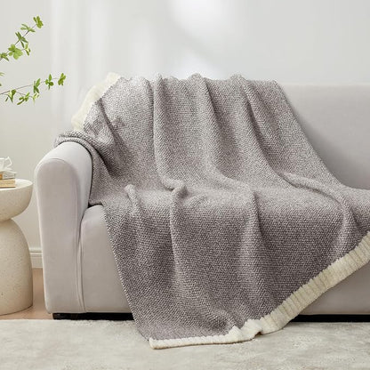 Snuggle Sac Grey Throw, Super Soft Warm Oversized Fuzzy Plush Blanket, Dark Grey - Image 4