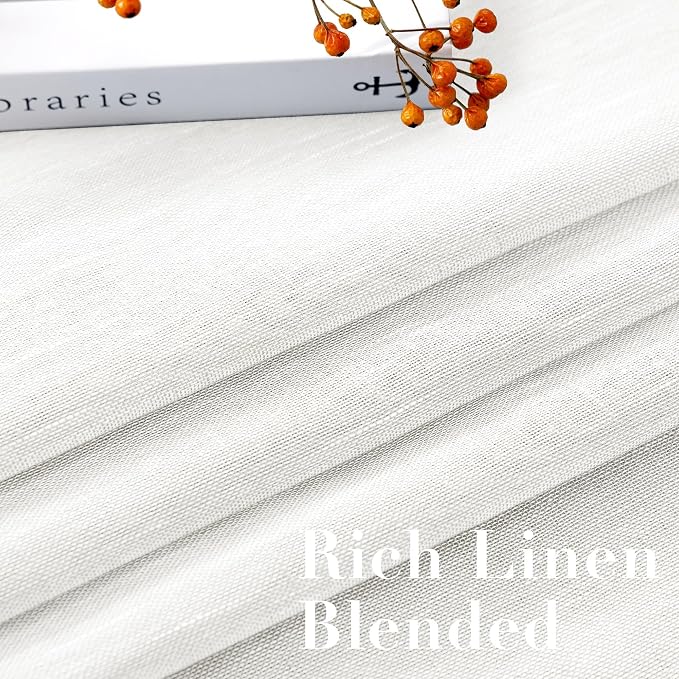 H.VERSAILTEX Linen Curtains 90 inches Long Linen Curtains/Natural Linen Blended - Image 4