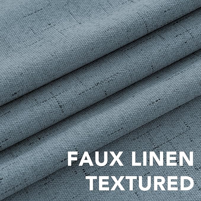 H.VERSAILTEX Primitive Linen Curtains 100% Blackout Curtain Drapes Burlap - Image 4