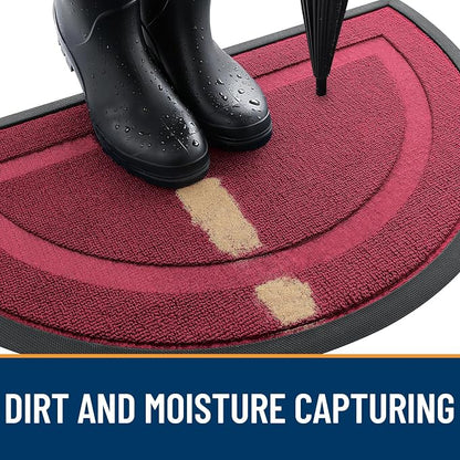 OLANLY Half Circle Front Door Mat Outside 71x23 All-Season Rubber Doormat | - Image 4