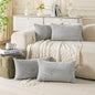 Set of 4 Grey Decorative Throw Pillow Covers 12x20 Inch Corduroy Pillow Covers by Cozoomy