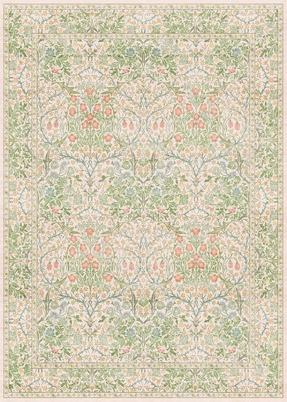Beige Green Bedroom Rug 5x7 Area Rug - Image 3