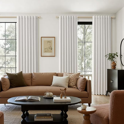 100% Natural Linen Blackout Curtains 84 Inch Long 2 Panels Set - Image 8