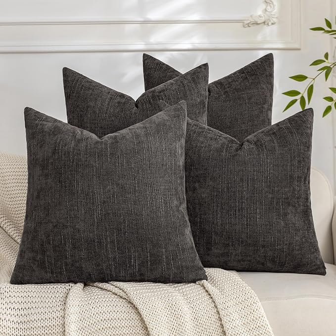Set of 4 Soft Textured Decorative Throw Pillow Covers 16x16 Inch Cozy Farmhouse by Cozoomy