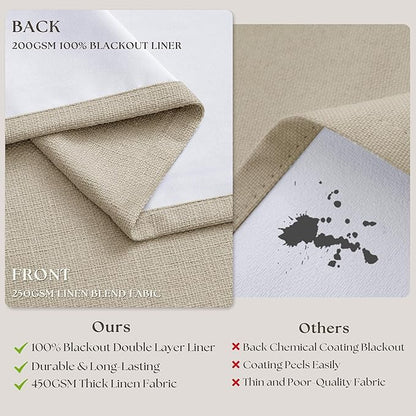 Oatmeal Beige Extra Wide Blackout 60 x 108 Inch Pinch Pleat Curtain 1 Panel | - Image 4