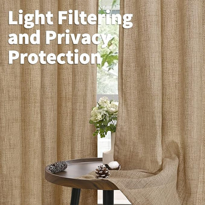 YoungsTex Burlap Linen Curtains 40 Inch Long - Image 5