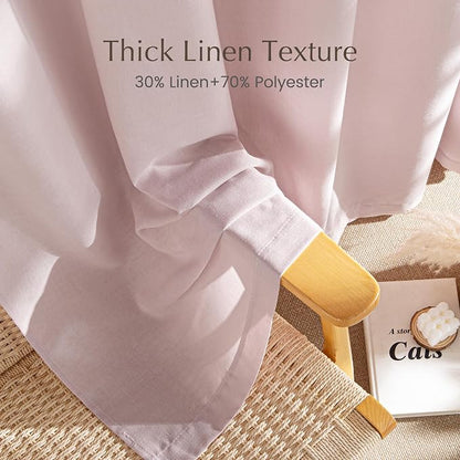 NICETOWN Linen Blush Pink Curtains - Image 4