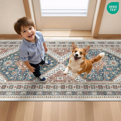 2x3 Entryway Rug Vintage Washable Rug Runner - Image 9