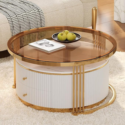 Merax 2-Piece Round Nesting Coffee Table Set - Image 6