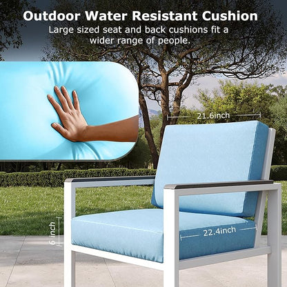 4-Piece Outdoor Patio Furniture Set, Metal Conversation Sofa Set - Image 5
