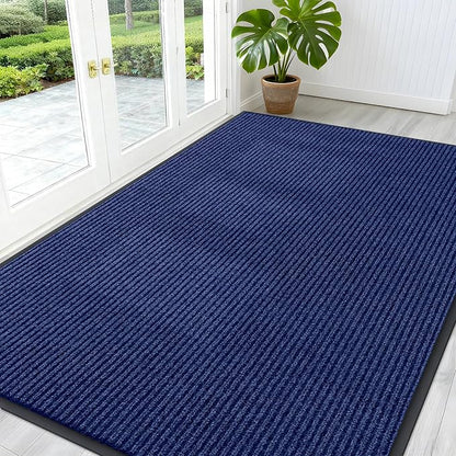 OLANLY Front Door Mat 59x40, Waterproof Heavy-Duty Indoor Outdoor Doormat | Blue by OLANLY