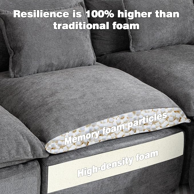 Boneless Loveseat Couch Sectional Cloud Couch Oversized Modular Sectional Sofa - Image 3