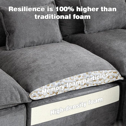 Boneless Loveseat Couch Sectional Cloud Couch Oversized Modular Sectional Sofa - Image 3