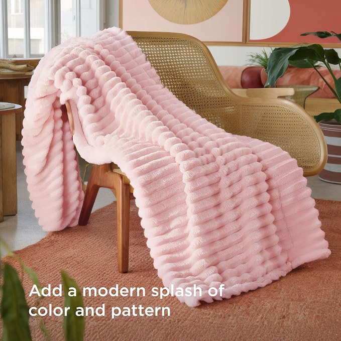 Bedsure Soft Twin XL Blanket for Bed Dorm Coral Pink 66"x90" | Birthday Gifts - Image 3