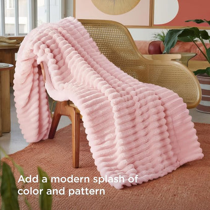 Bedsure Soft Twin Blanket for Bed Decor Gifts Coral Pink 60"x80" | Birthday - Image 3
