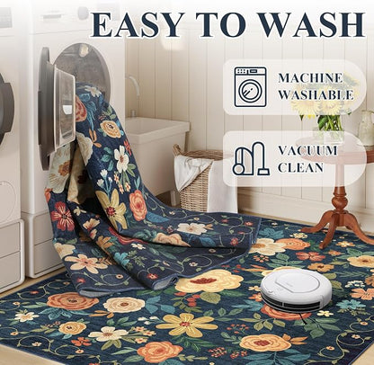 DUKINO 2.6x10 Hallway Runner Rug Washable Kitchen Rugs Non Slip, Low Pile - Image 6