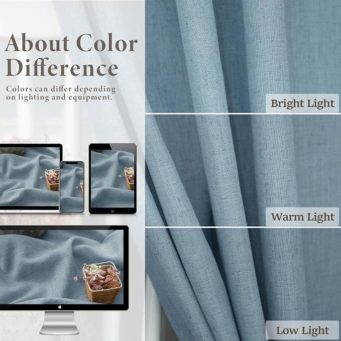 Pitalk Light Blue Wide Curtains - Image 4