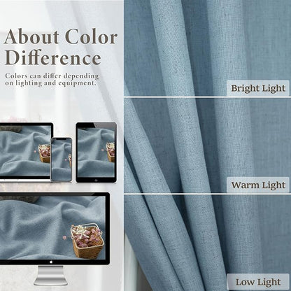 Blue Grey Curtains 96 Inches Long - Image 3