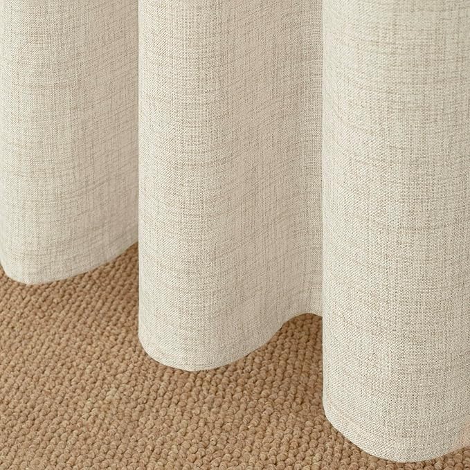 YoungsTex Linen Cafe Curtains 36 Inch Length 2 Panels, Short Half Window Drapes - Image 8