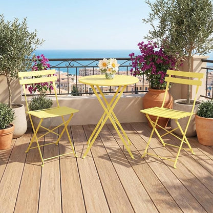 GarveeLife 3 Piece Outdoor Bistro Set, Metal Patio Furniture Set - Image 8