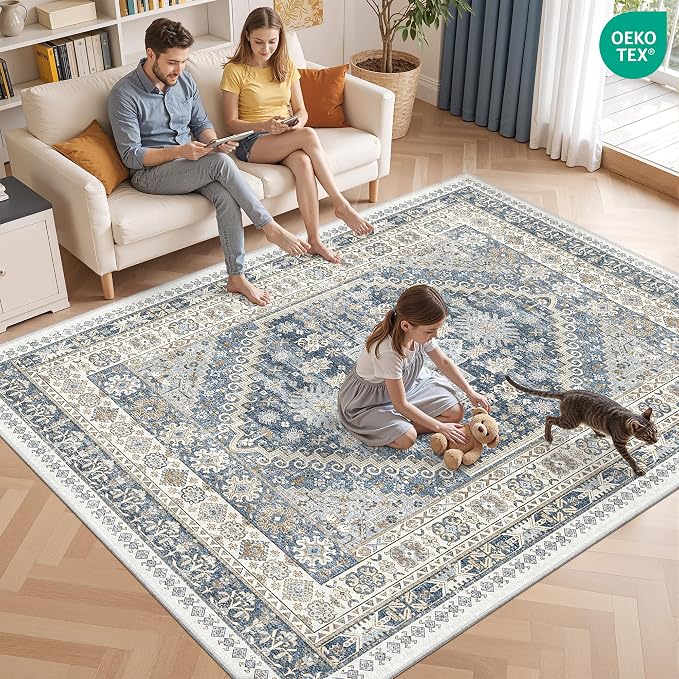 4x6 Area Rugs for Living Room Rugs for Bedroom, Low Pile Soft Non Slip Washable - Image 9