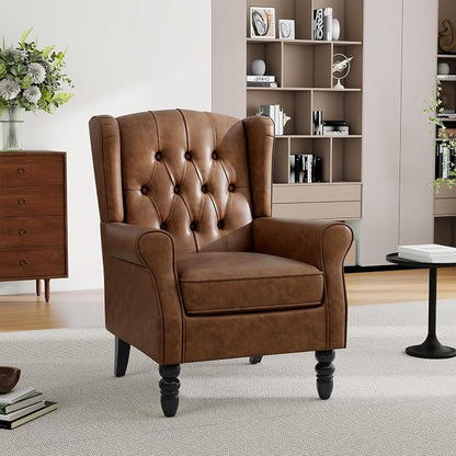 Pia Ricco Set of 2 Mid-Century Modern Wingback Accent Chairs - Image 5