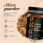 BeePoint Bronze Edible Luster Dust 15g - Food Grade, Vibrant Color Shimmer Powdered Dust for Drinks, Cocktails, Cake Decorating, Baking, Chocolates, Candy, Sweets, & Cookies - Vegan & Gluten Free