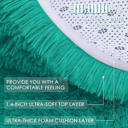 OLANLY 3x5 Machine Washable Small Bedside Rug, Soft Fluffy Shaggy Rugs - Image 8