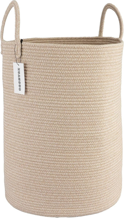 XUANGUO Cotton Rope Laundry Basket Hamper by XUANGUO