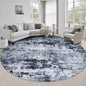 Round Area Rug Living Room: 8 ft Modern Washable Carpet Black | by FXRHLP