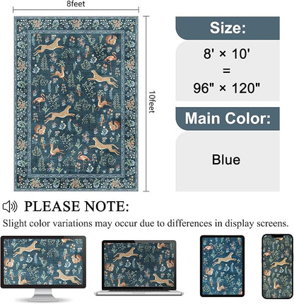 DUKINO 8x10 Area Rugs, Washable Soft Animal Bedroom Rug Non Slip, Low Pile - Image 2