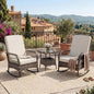 3 pcs Outdoor Rocking Bistro Set, Wicker Rocking Bistro Set by Garvee
