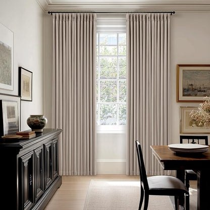 Burlywood Birch Linen Pinch Pleated 100% Blackout Curtains 90 Inch Length | - Image 9