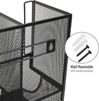 Mind Reader Multipurpose Countertop Organizer, Office Breakroom and Desktop Storage, Metal Mesh, Black