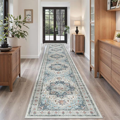 Madane Hallway Runner Rug 2'6''x16' Kitchen Runners Vintage, Soft Low Pile - Image 2