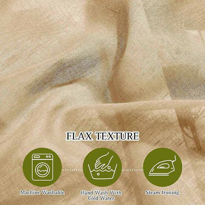 NICETOWN Sheer Curtains Flax Texture 84 inch Length, Grommet Semi Sheer Window - Image 5