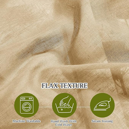 NICETOWN Sheer Linen Curtains Flax Texture 96 inch Long - Image 4