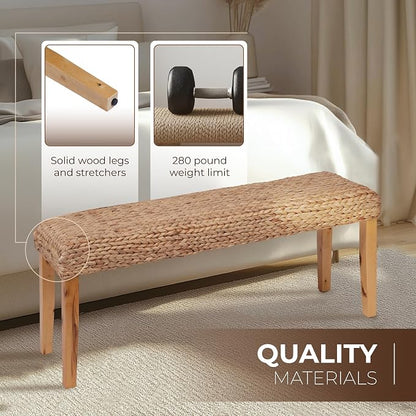 Solid Wood Acacia Indoor Bench - Image 9