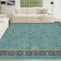 Boho Teal 6x9 Area Rugs for Living Room, Geometric Floral Design Rug for Bedroom by HazoHaus