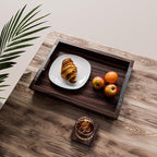 Large 17x13 inch Acacia Wood Serving Tray with Handles | Wooden Tray Board, Couch Tray for Dinner, Bed or Decor Yes, Perfect for Kitchen & Living Room,Free Complementary Acacia Coaster