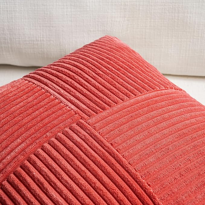 Fancy Homi 2 Packs Red Decorative Throw Pillow Covers 18x18 Inch - Image 3