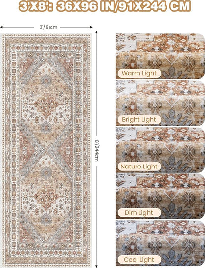 3x8 Runner Rug Non Slip Washable Rugs - Image 2