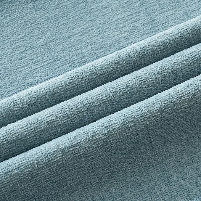 MIULEE Smoke Blue Chenille Couch Lumbar Throw Pillow Covers, 12x20 | Set of 2 - Image 6