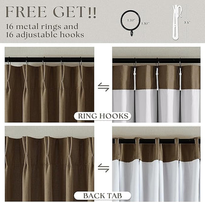Dutch Cocoa Blackout Pinch Pleat Linen Curtains 105 Inches Long - Image 5