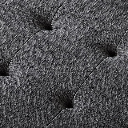 24KF Large Rectangular Upholstered Tufted Linen Fabric Ottoman Bench, Padded - Image 8