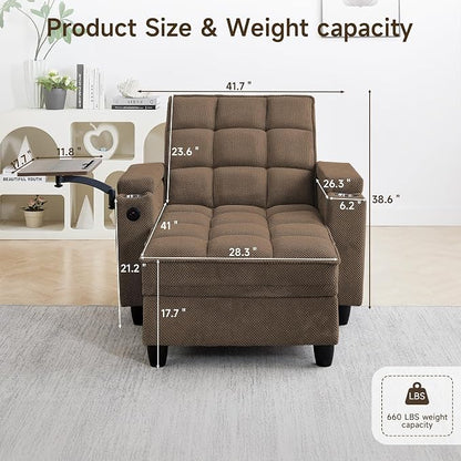 oaaktu Single Modern Comfy Upholstered Chaise Lounge Sofa Chair - Image 2
