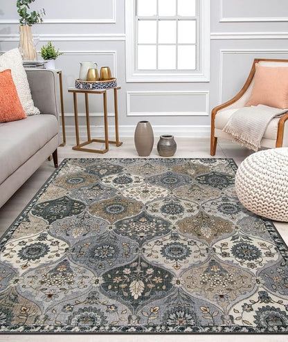 Lahome Moroccan Machine Washable Rugs, 4x6 Area Rug - Image 5