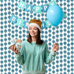 BRAVESHINE Blue Party Snowflake Backdrop - 2 Pack Hanging Foil Fringe Snow Flakes Party Streamers Curtain for Christmas Winter-Themed Frozen Birthday Baby Shower Holiday New Year Party Decorations