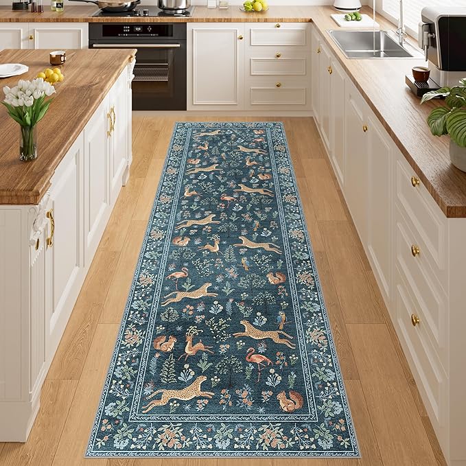 DUKINO 2x10 Kitchen Runner Rug, Soft Non Slip Animal Washable Rug, Non-Shedding - Image 6