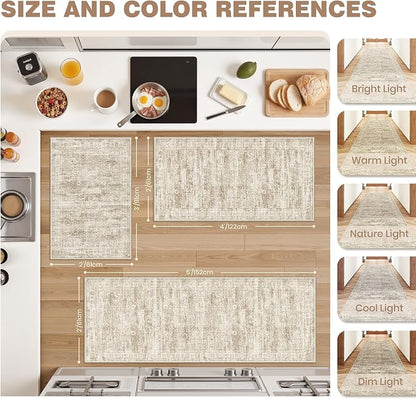 Kitchen Rugs Sets of 2, 2x3 2x4 Rug Runner, Dining Room, Soft Runner Rug - Image 2